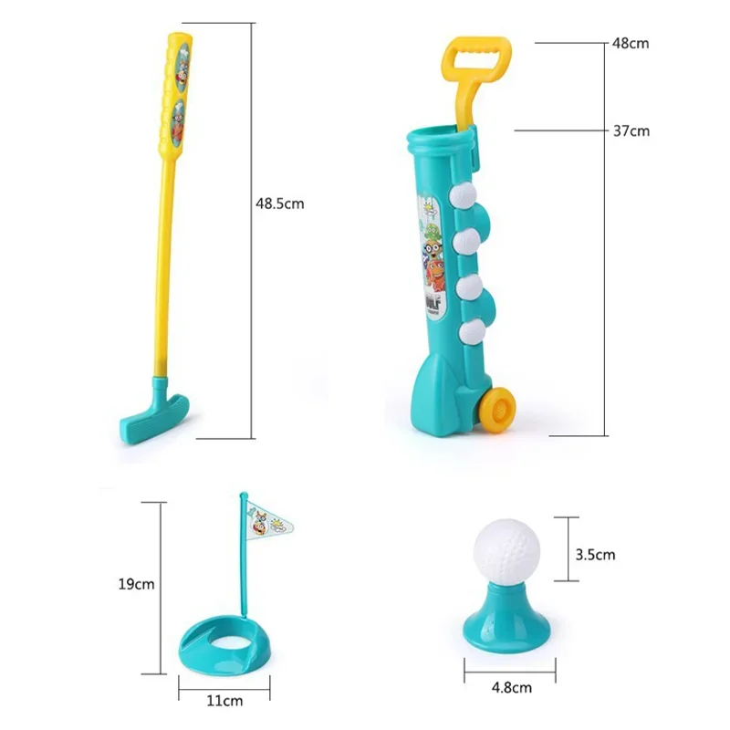 Pelota de palo de Golf para niños, grupo de tazas con agujero verde con ruedas, juego de juguetes deportivos, equipo de juegos interactivos para padres e hijos