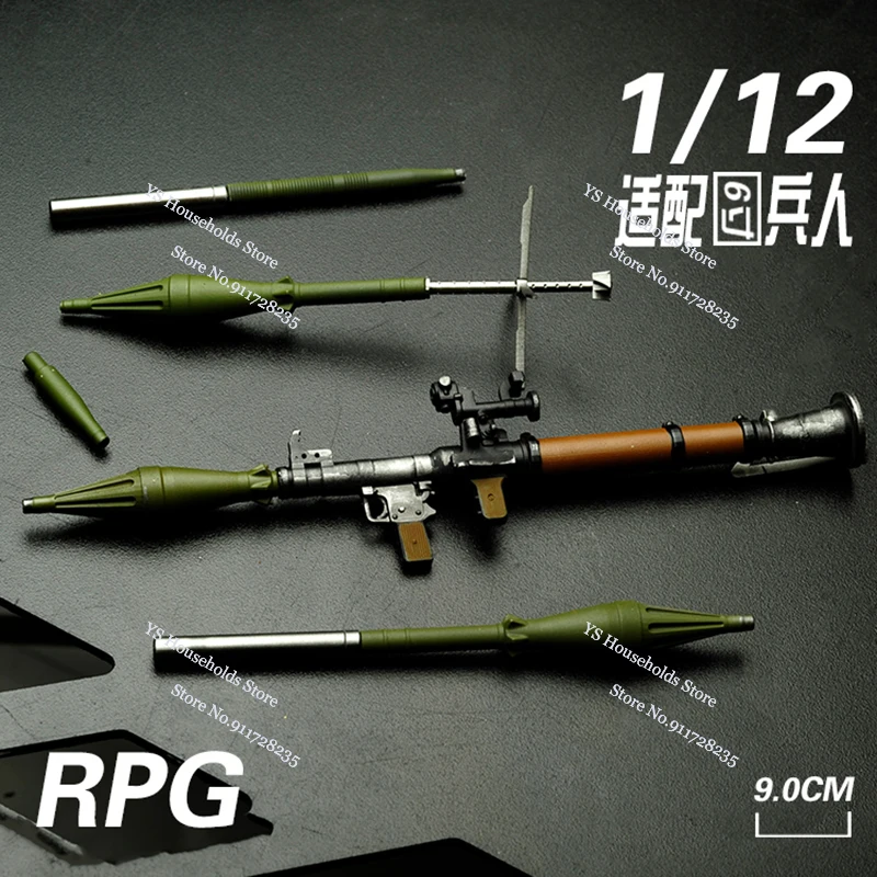 Mezcohascoアクションフィギュア用ミニミリタリーシューアクセサリー装飾、ak47 & mモデルガン、m18a1 claymore rpgシミュレーション、6 "、1:12