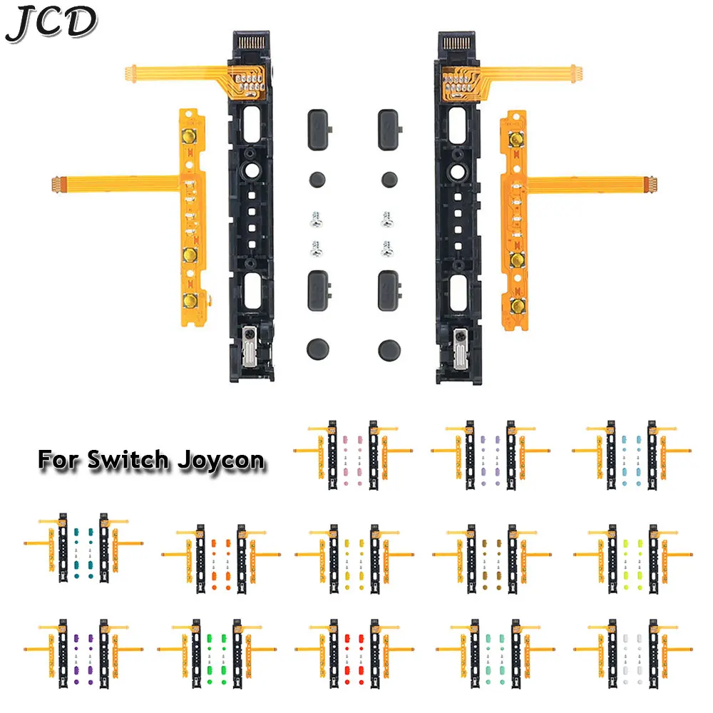 JCD Replacement Joycon Left Right Slider Rail W/ Sensor for Switch Joycon Controller SL SR buttons W/ Flex Cable Screws