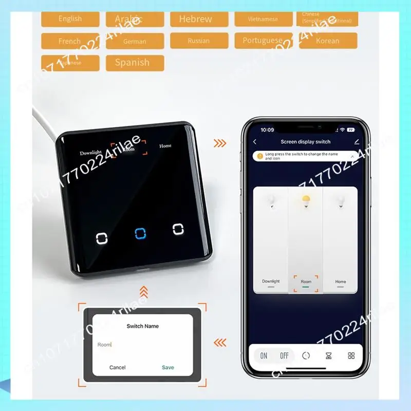 

A17Z TUYA Zigbee 3.0 Беспроводной интеллектуальный сенсорный переключатель со светодиодной вилкой европейского стандарта, черный