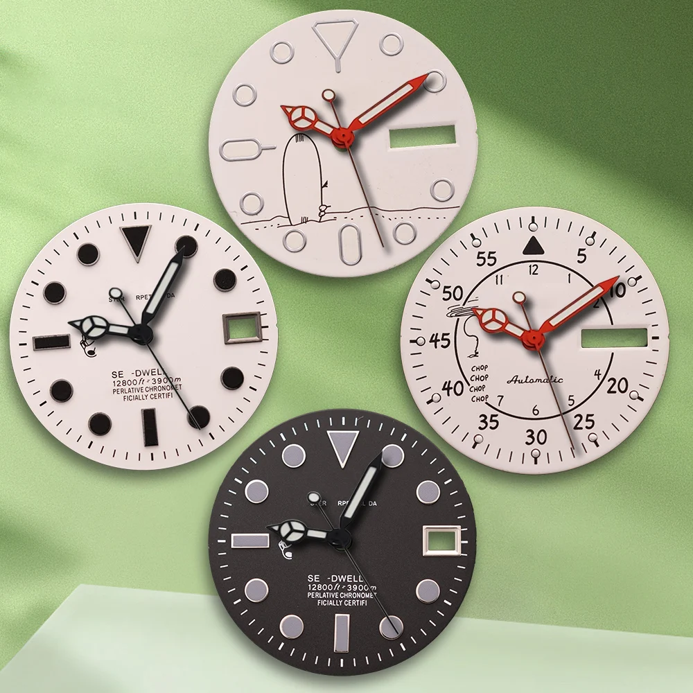 Mostrador de cavaleiro preto com logotipo s, 28.5mm, sem mãos, adequado para nh35/nh36/4r/7s, movimento automático japonês, acessórios de modificação de relógio