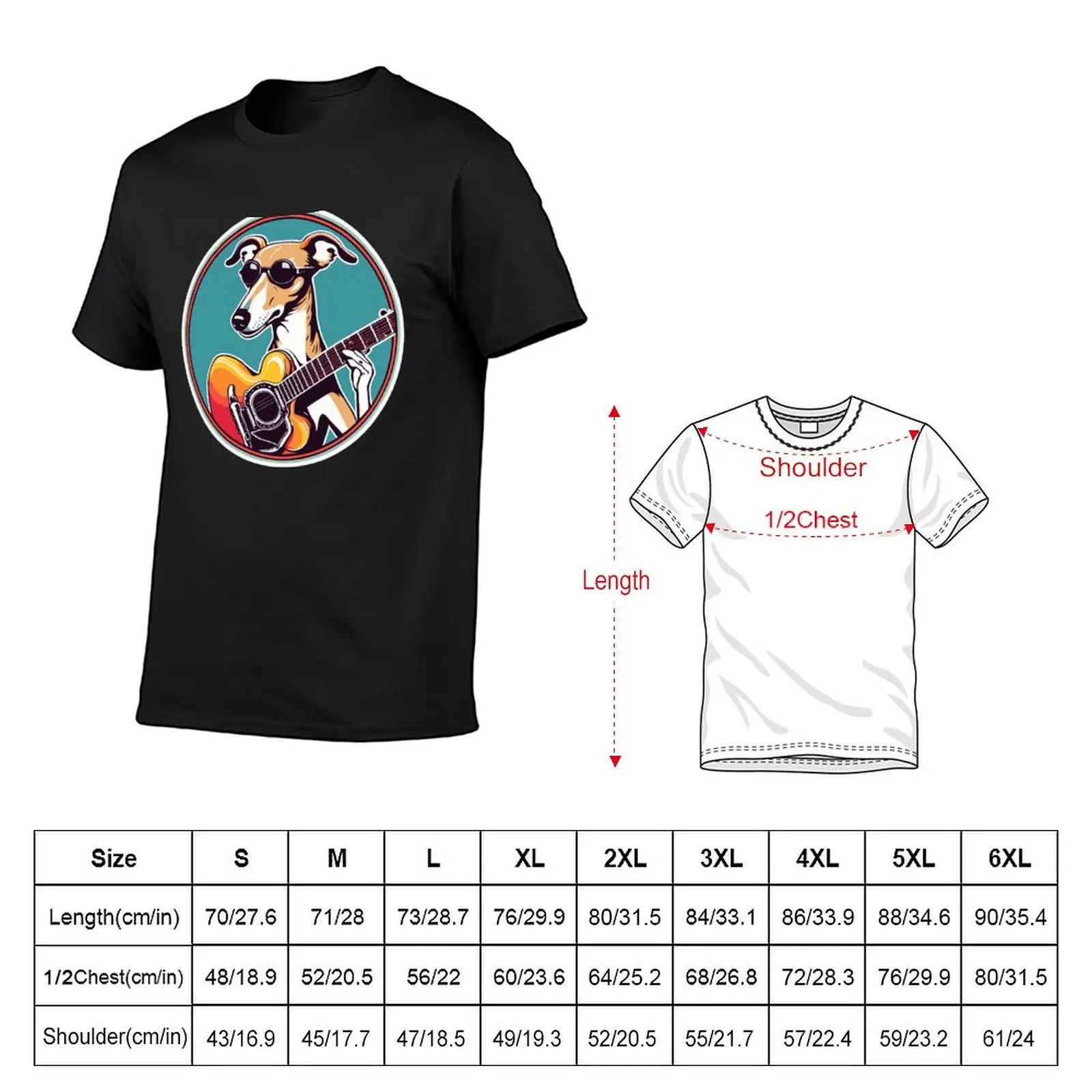 Whippet in Sunglasses Playing Guitar T-Shirt heavyweights Short sleeve tee vintage clothes quick drying mens workout shirts