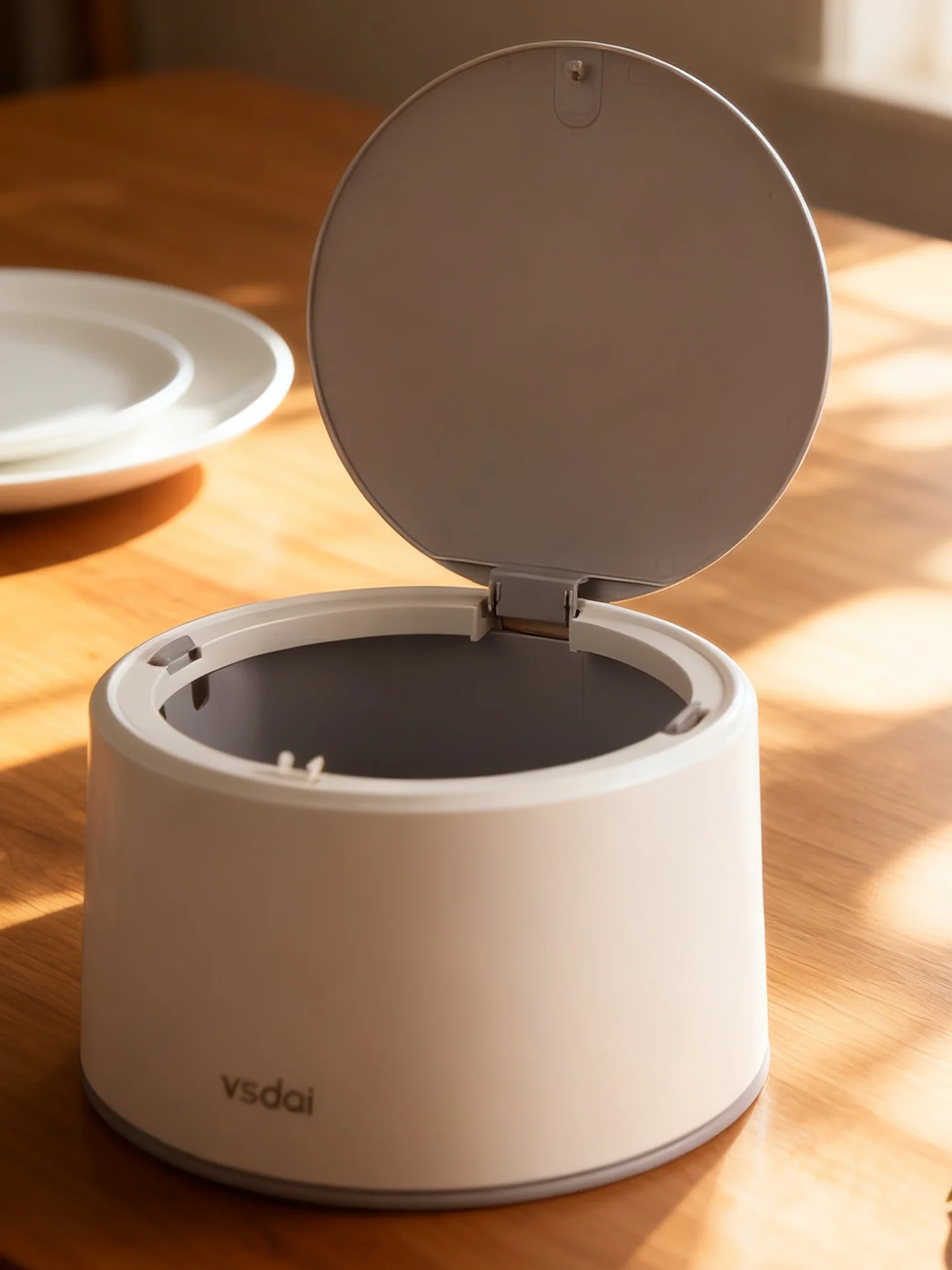 

Modern mat Desktop Tra Can Auatic Opening And Closing Office Living Room Bedroom Home Use Waste Bin Garbage Can