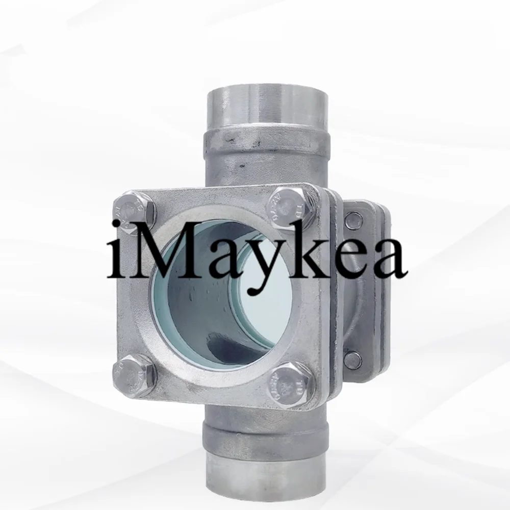 DN65 Welding OD 76mm Stainless Steel 304 Sight Glass Water Flow Indicator PTFE Seal