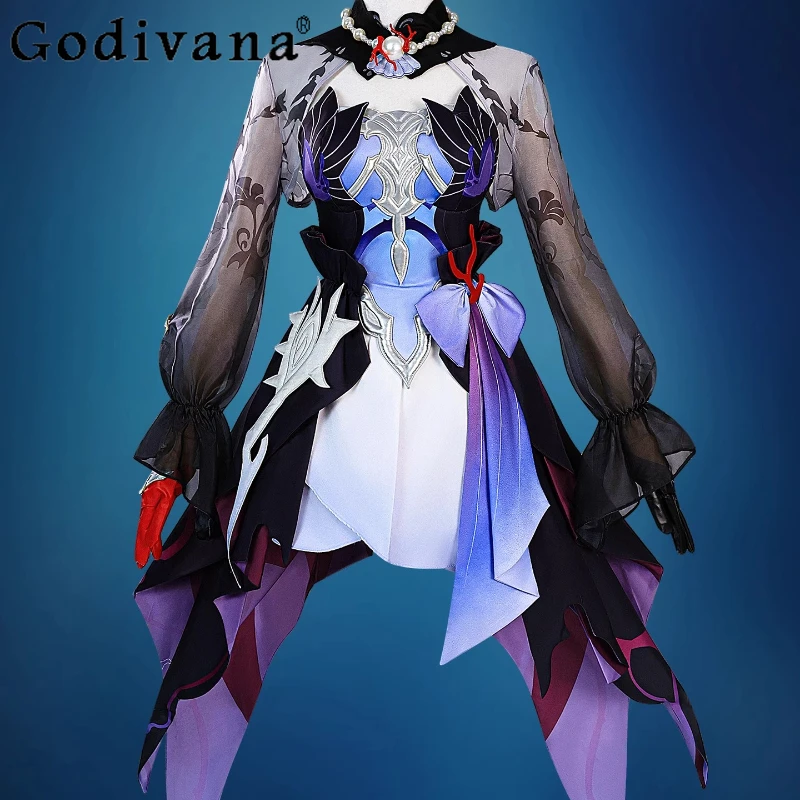 فستان تنكري من Game Honkai Star Rail Hysilens للنساء Helektra Hysilens أزياء تنكرية للسيدات فستان الهالوين