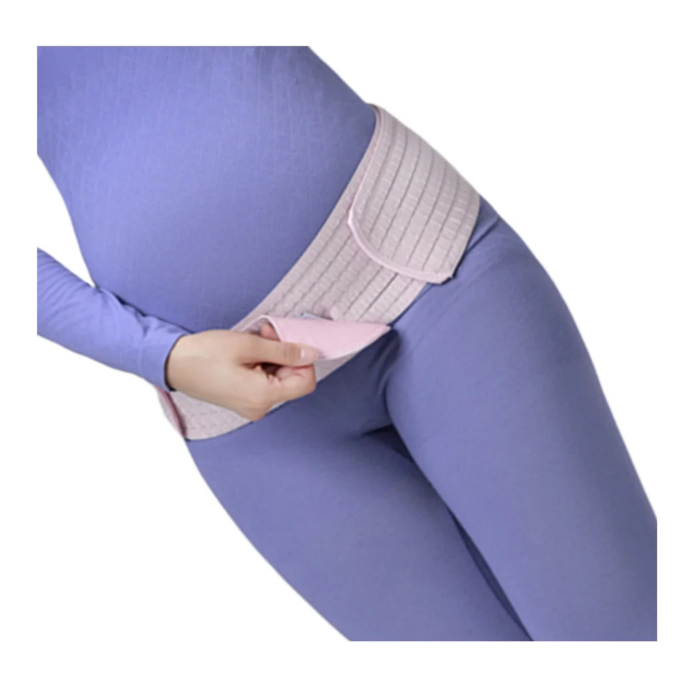 المرأة الحامل حزام للبطن ثنائي الغرض الوردي حجم الحرة تنفس الحمل حزام داعم بعد الولادة الحوض هدفين الظهر #4