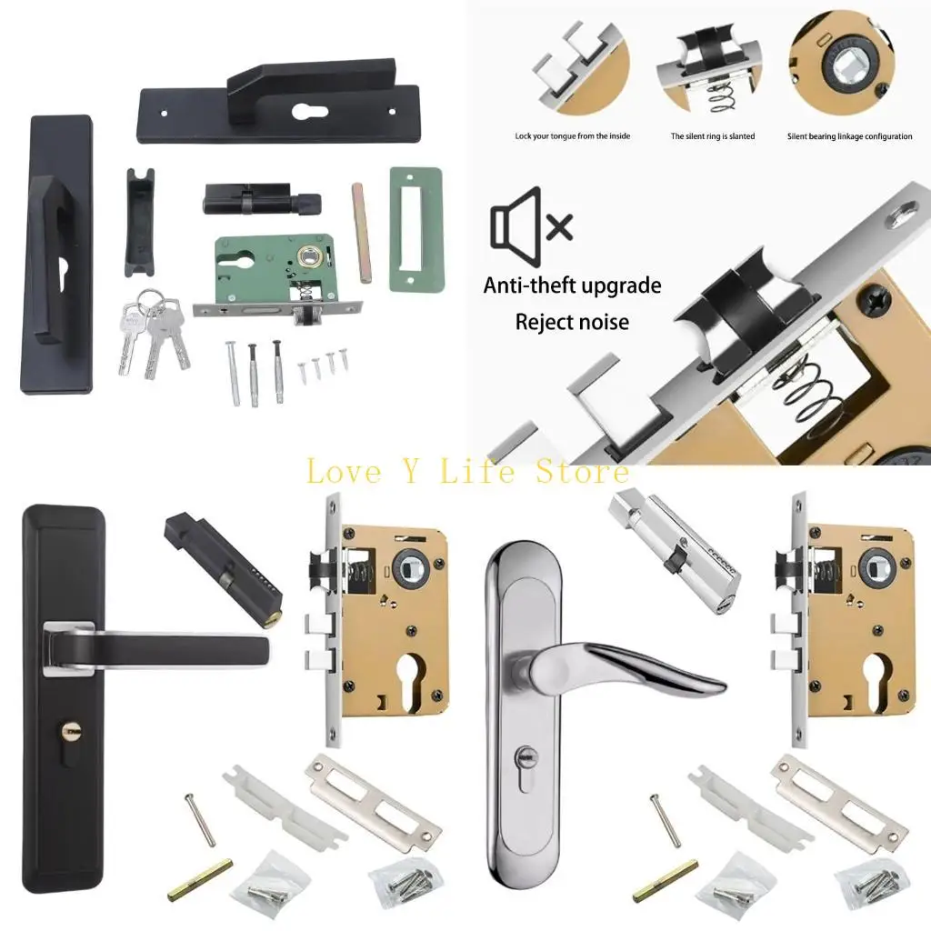 

L74C Waterproof and AntiRust Door Handle Lock Security Door Lever Handle Lock Entry Door Handle with Lock and Enduring