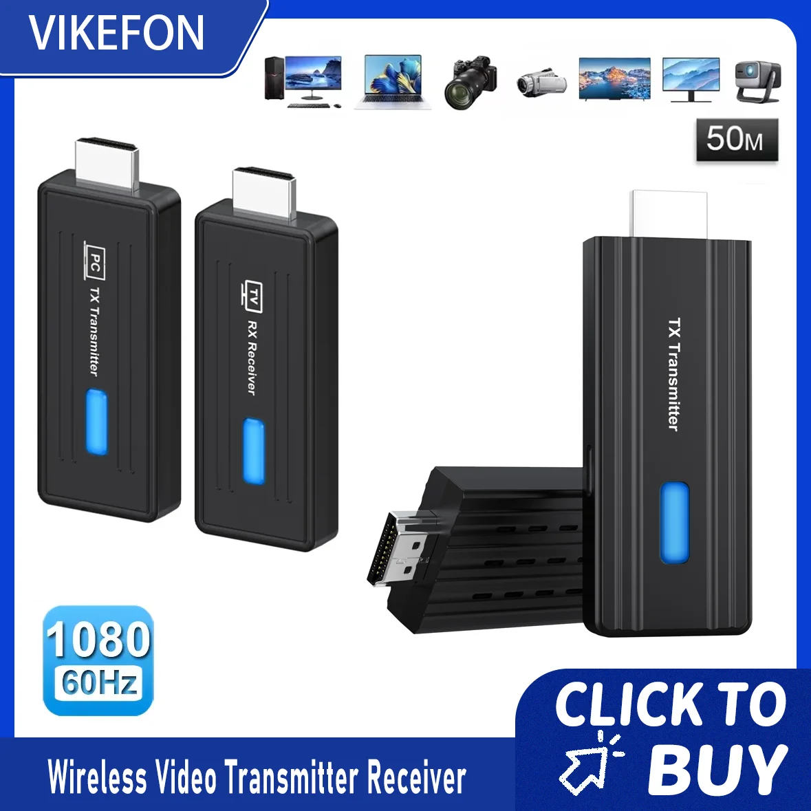 V8 V9 5.8G 1080P Wireless HDMI-Compatible Video Audio Transmitter Receiver Extender Display Dongle for TV Box Monitor Projector