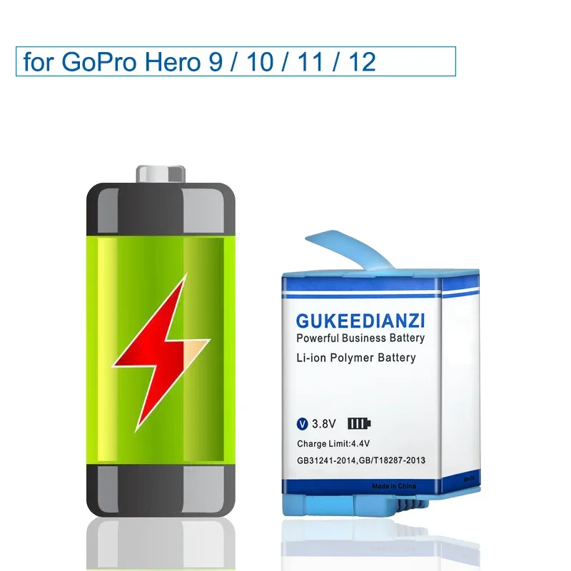 AHDBT-10 Sports Camera Battery For GoPro 9 Hero 10 9 11 12 AHDBT-90 Camera 2300mAh High Capacity