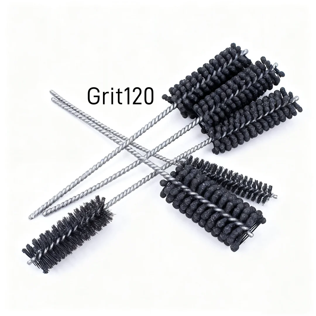 

1 шт., зернистость 120, абразивная шариковая щетка для снятия заусенцев, шлифовальная щетка для шлифовальной трубы с внутренним отверстием, щетка для чистки трубок, общая длина 200 мм