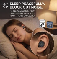 Bouchons d'oreilles anti-bruit 50 dB pour dormir, bouchons d'oreilles réutilisables en silicone avec 4 embouts pour un sommeil profond, les voyages et une détente paisible 1