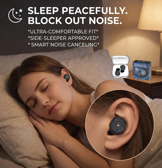 Bouchons d'oreilles anti-bruit 50 dB pour dormir, bouchons d'oreilles réutilisables en silicone avec 4 embouts pour un sommeil profond, les voyages et une détente paisible 1