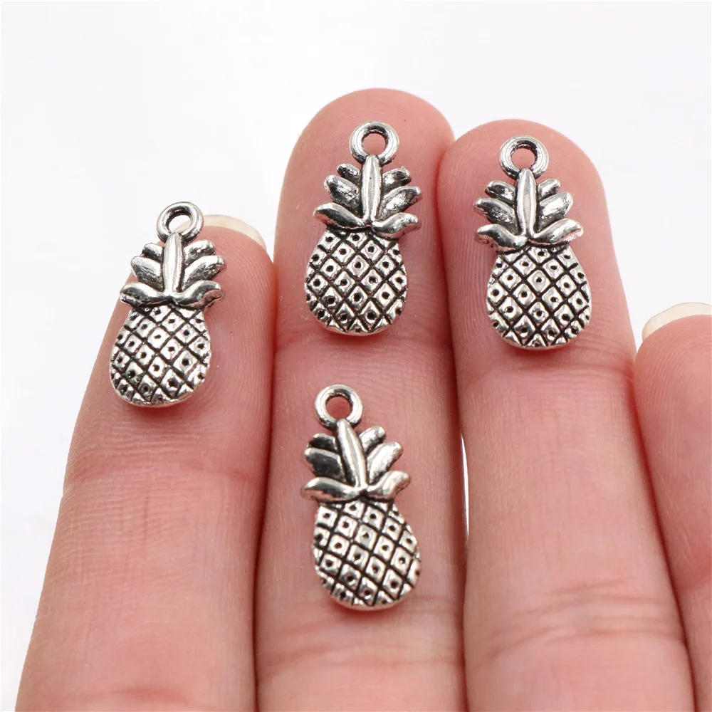 19x9mm 15pcs Antique Silver Plated Pineapple Handmade Charms Pendant:DIY for bracelet necklace -Q6-42