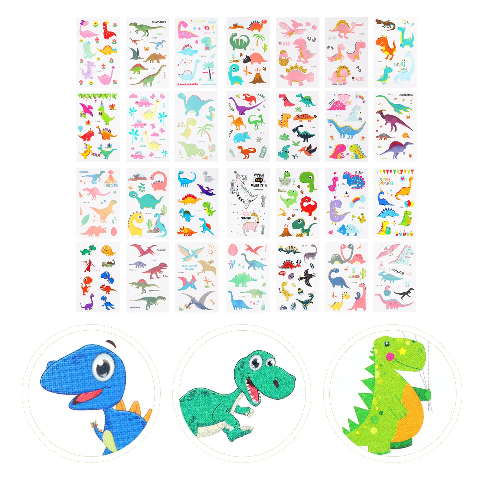 

28 шт., наклейки с мультяшными татуировками, сувениры для вечеринки с динозаврами, временные наклейки для детей, принадлежности для детских вечеринок, наклейки с фальшивыми татуировками