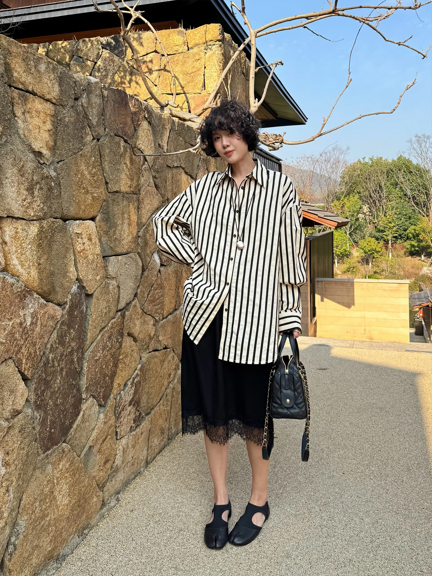

Loose Women's Striped Shirt Comfortable Korean Style Casual Fashion Spring Summer Breathable Cotton Long Sleeve Open Cardigan