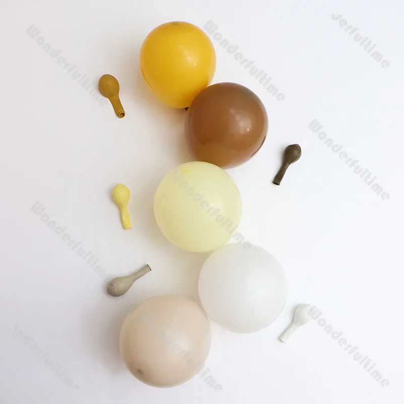 5/10/12/18inch Mustard Yellow Sand Brown Birthday Balloons Decor White Caramel Baby Shower Gender Reveal Wedding Balloon Arched