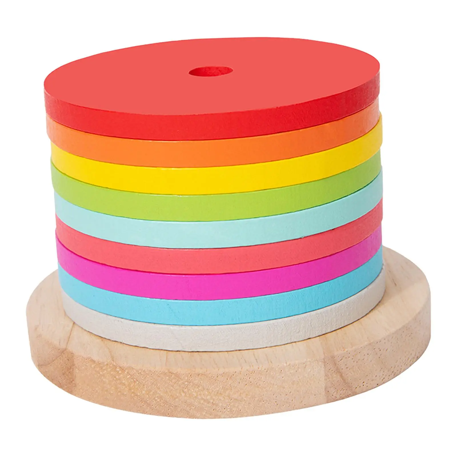 Brinquedo de empilhamento de classificação de madeira, brinquedos educativos, blocos redondos para crianças de 3 anos ou mais