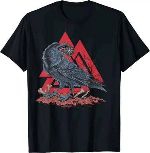 Odin Ravens Huginn & Muninn Viking Black Crow VALKNUT T-Shirt