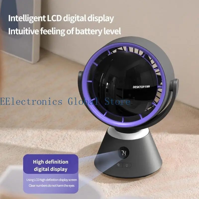 462B 4000mAh Carregamento USB Ventilador Pendurado Ventilador teto Agitação automática LED Luz Ar condicionado no