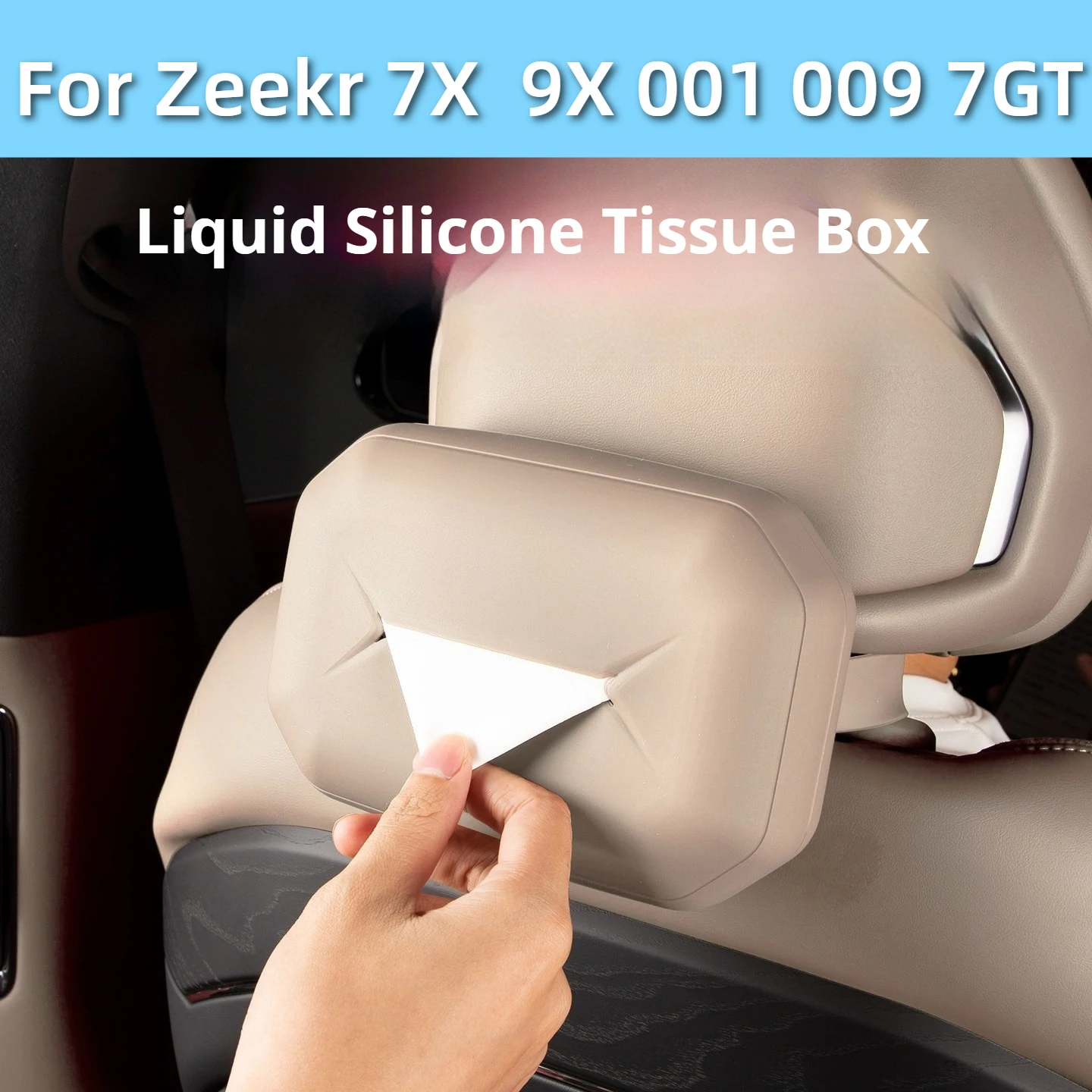 Fit For Zeekr 7X 9X 001 009 7GT Car Silicone Tissue Box Holder Cover Interior Accessory Paper Dispenser Tissue Box