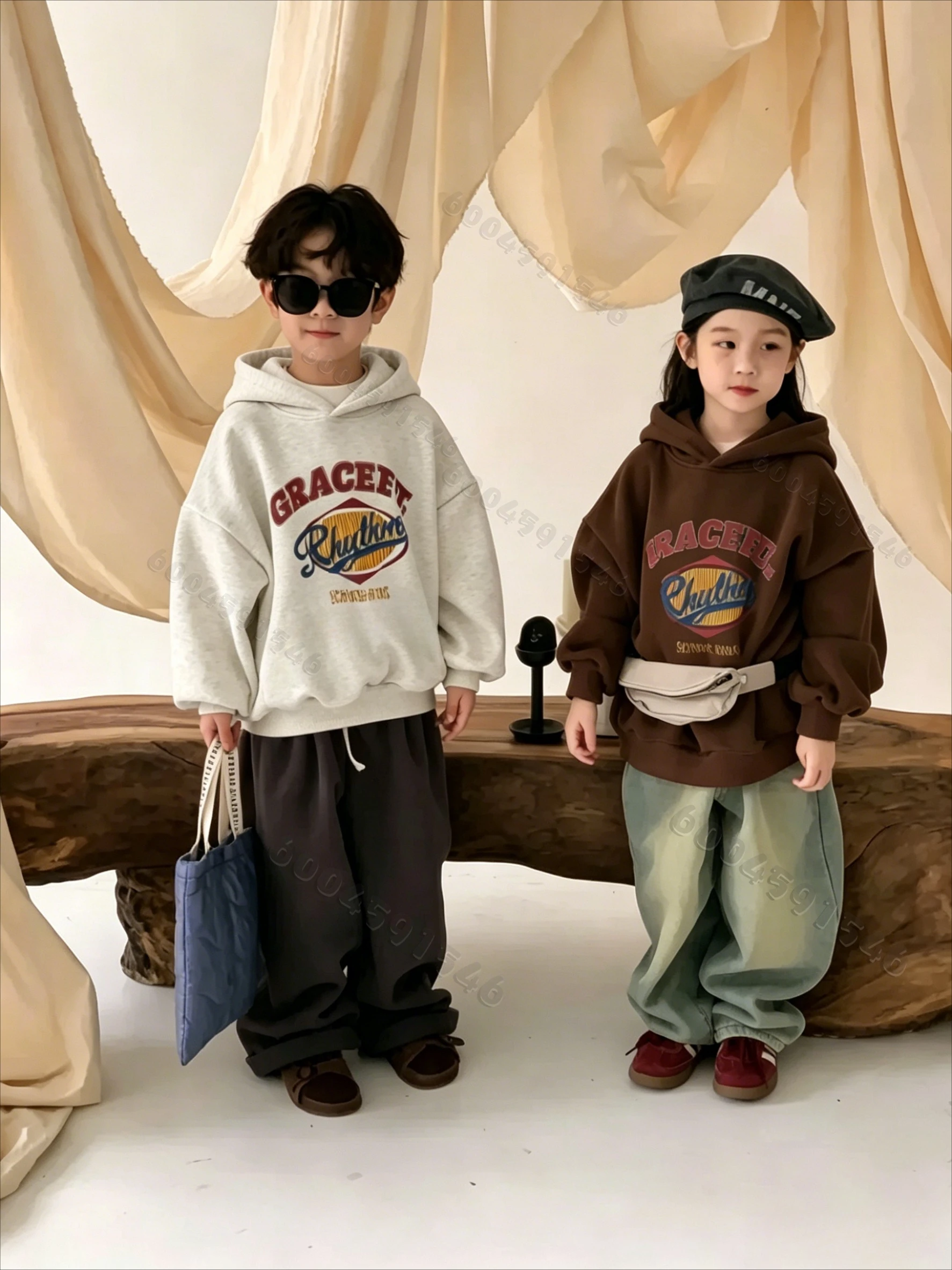 Frühlings- und Herbst-Kinder-Langarm-Freizeitpullover - Bequemer Weicher Kapuzenpullover für Jungen und Mädchen