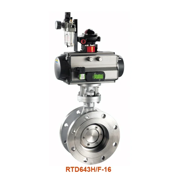 Stainless steel hard seal butterfly valve V segment type pneumatic valve