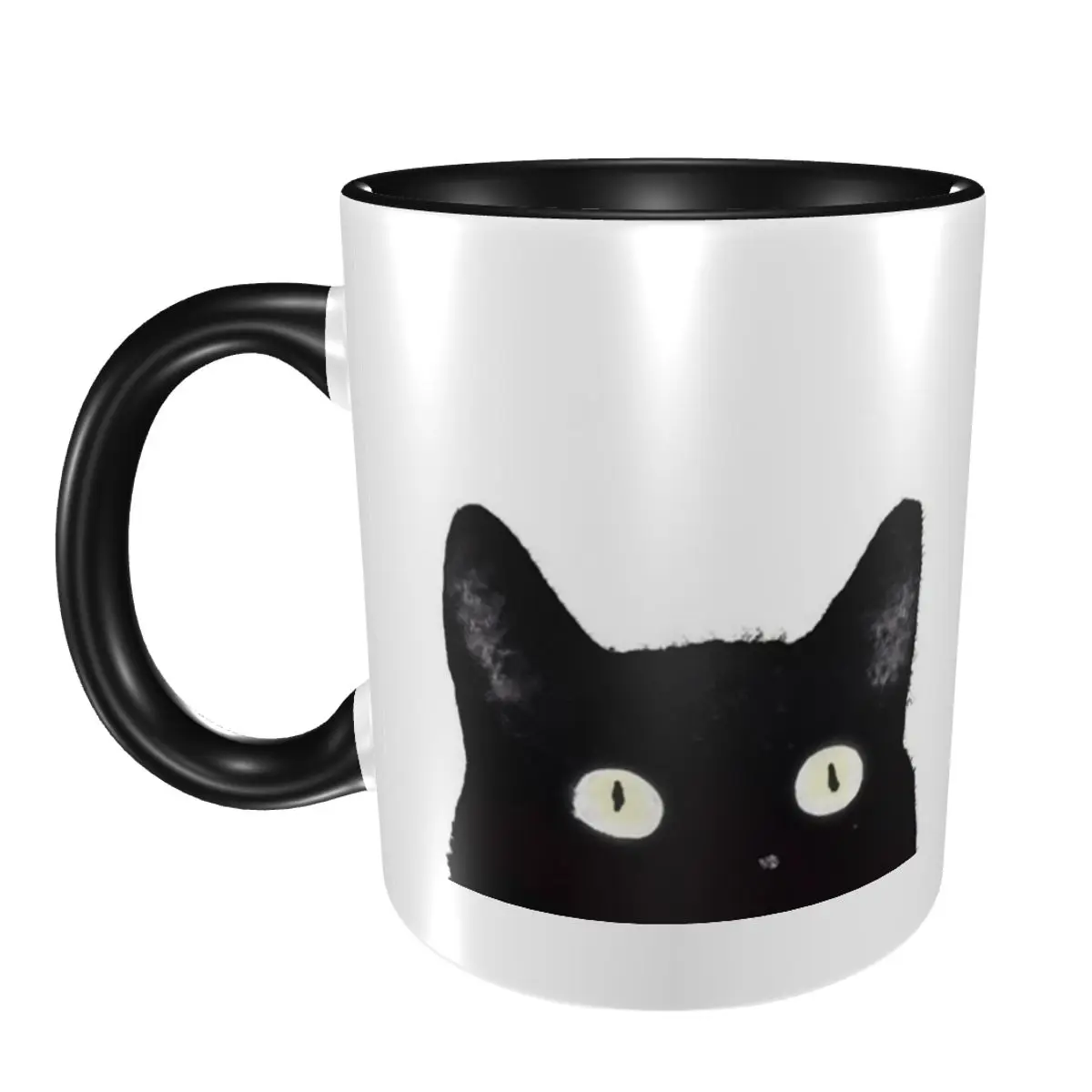 

Кружка с черным котом, забавные керамические кофейные чашки, чайные кружки, чашка для молока, посуда для напитков, подарки для друзей