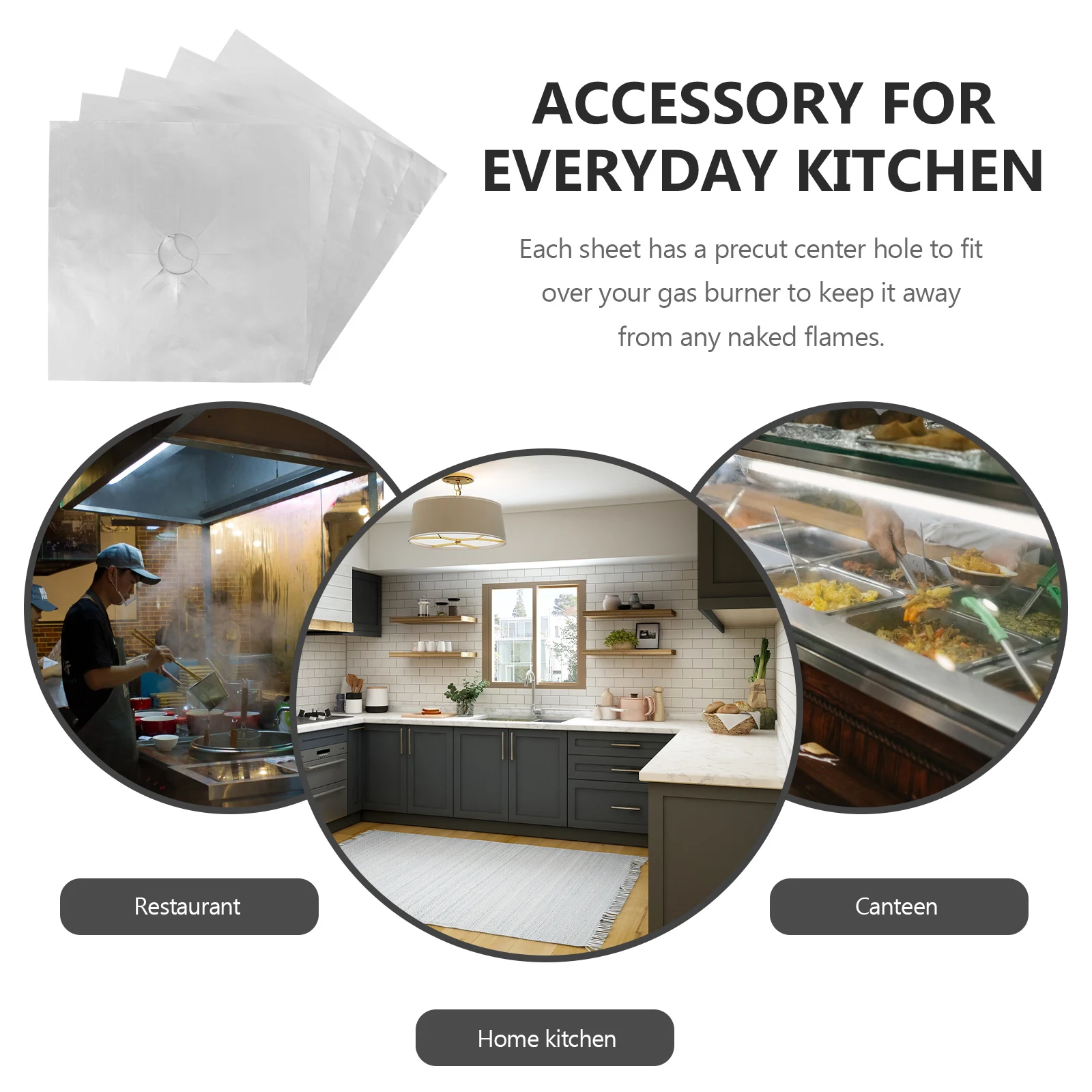 

5Pcs Heavy Duty Gas Hob Protector Sheets Non-Stick Oven Liner Black Drip Spill Prevention Reusable Heat Resistant