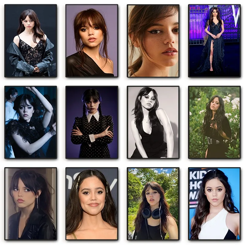 Jenna Ortega مثير جميلة صورة ملصق ، ستار الممثلة قماش اللوحة ، جدار الفن صورة لغرفة المعيشة ، ديكور المنزل ، المشجعين هدية