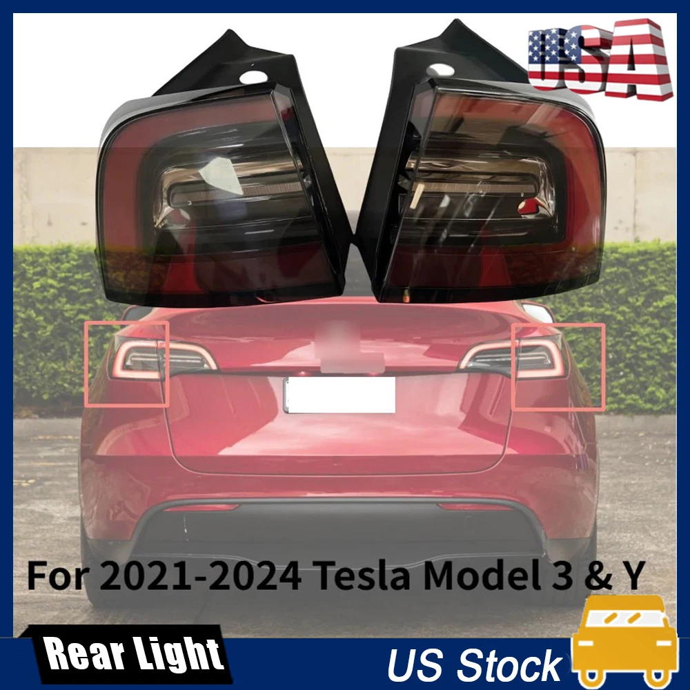 

Внешний задний фонарь, стоп-сигнал для Tesla Model 3 Y 2021-2023, левый + правый светодиодный задний фонарь 1077397-00-G, автоаксессуары, 4 контакта