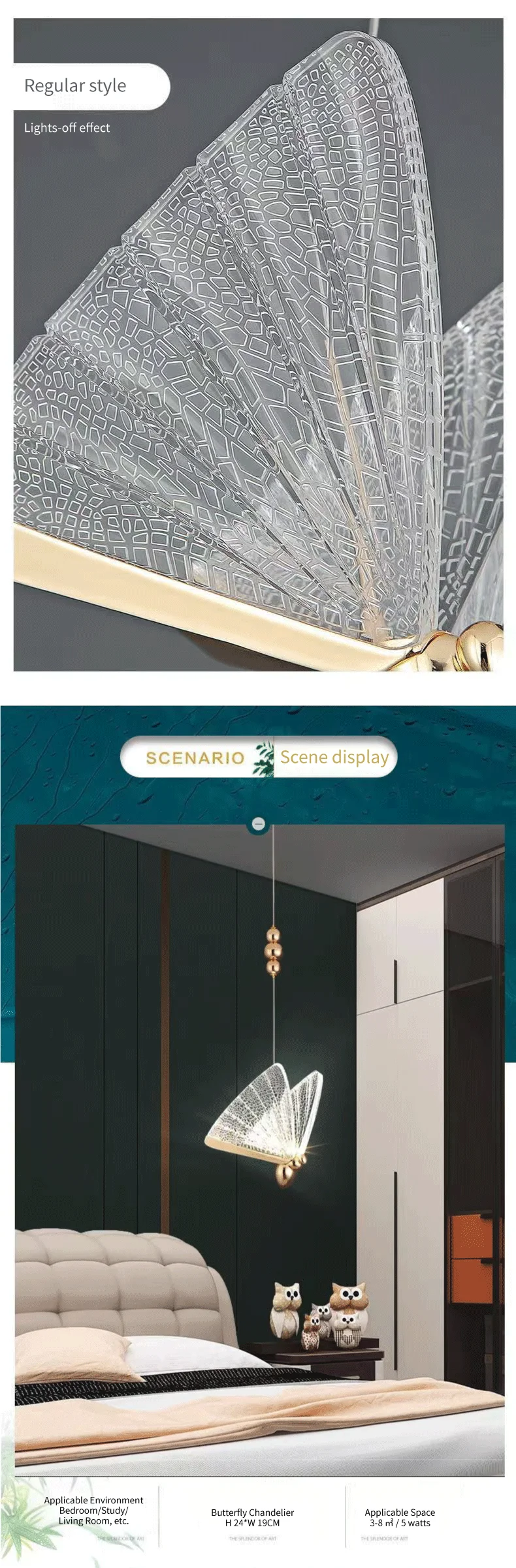 Nordic Acrylic Butterfly LED Pendant Lights Bar Suspend