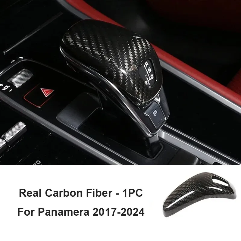 

For Porsche Panamera 971 911 991 Cayenne 9ya Macan 95B 718 Boxster Cayman Real Carbon Fiber Car Gear Shift Knob Trim Cover