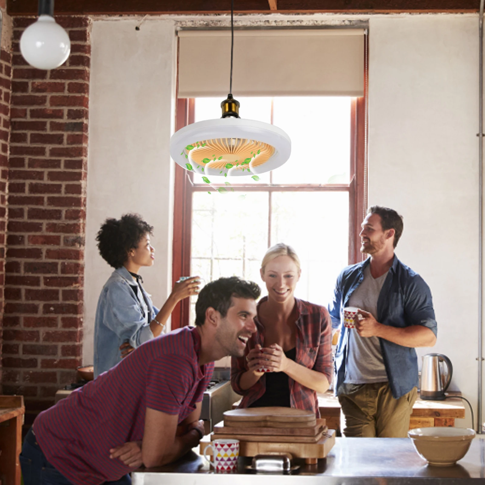 Bladeless Ceiling Fan Ceiling Fans With Lights And Remote Control Dimming 3-Color 3-level Wind Ceiling Light With Fan