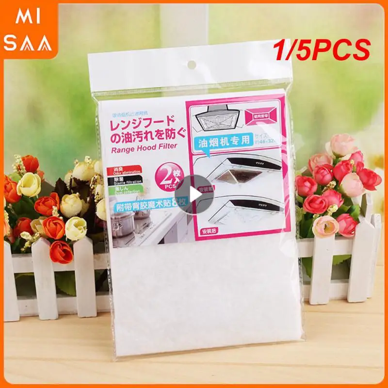 1/5PCS Oil-absorbing Paper With  8 Hook Free Cutting Kitchen Household Home-appliance Oil-absorbing Cotton Anti-oil Filter