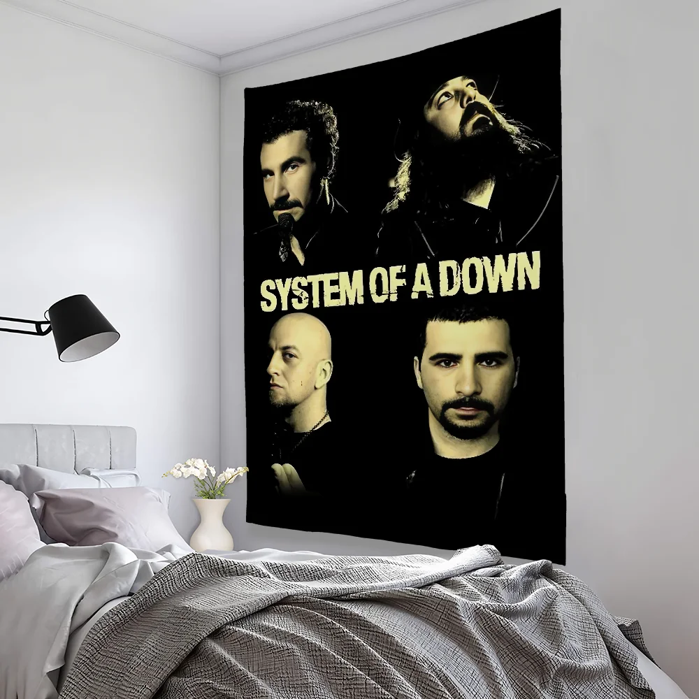

S-System Of A DownS Rock Band Tapestry Bedroom Living Bar Garden Outdoor Microfiber Festival Decoration Background Art Banner