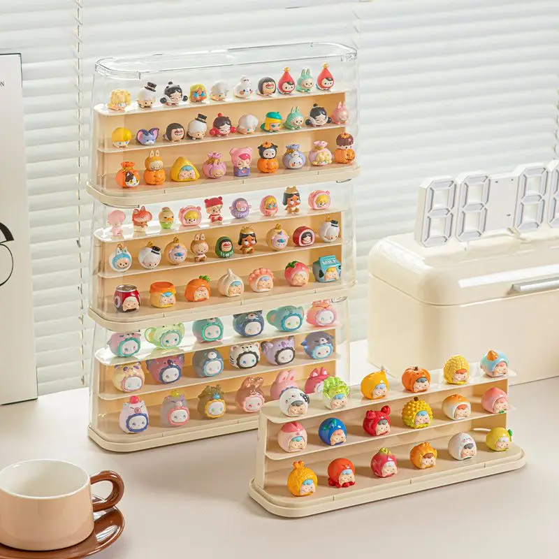 3 Layers Figure Toys Display Box Blind Box Display Rack Organizer For POP-MART Storage Box Transparent Small Dolls Display Case