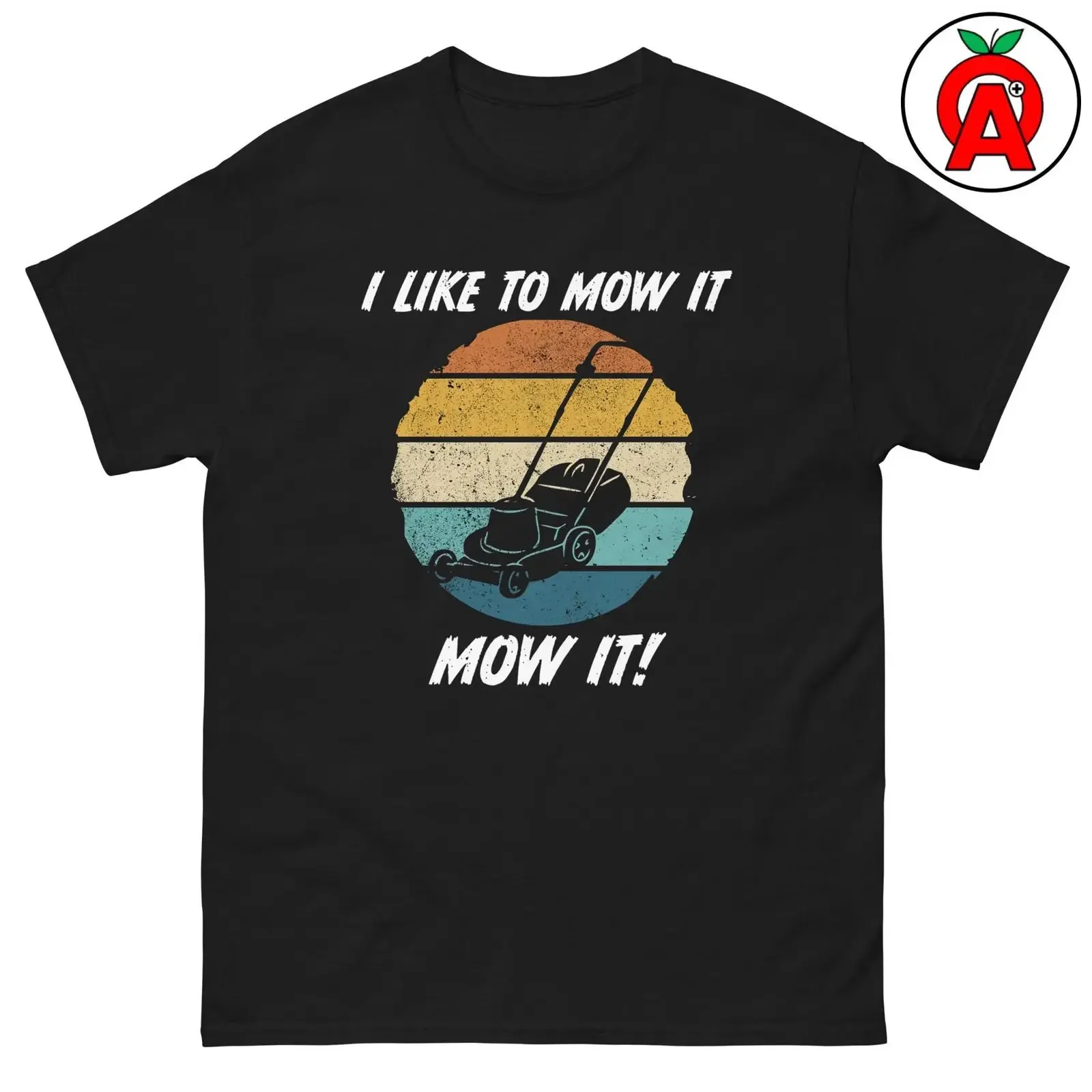 Vintage Retro T-Shirt „I Like To Mow It“ – Lustiges Rasenmäher-T-Shirt mit klassischer Passform und Rundhalsausschnitt für Rasenpflege-Liebhaber, Vintage-Waschung, vielseitig einsetzbar