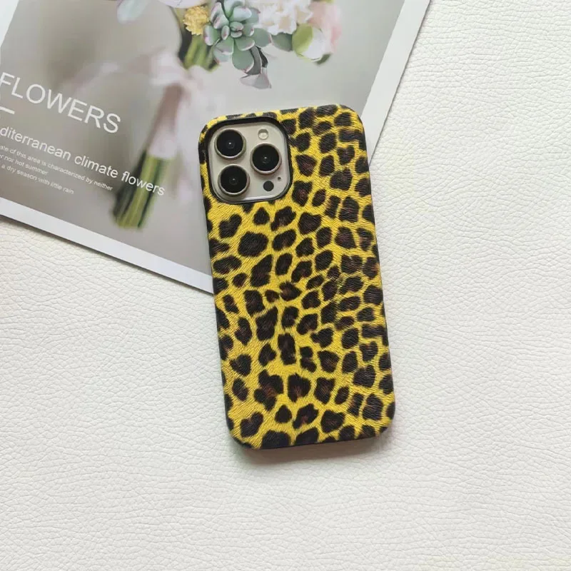 Suitable for iPhone 15promax Fashion Leopard Print Phone Case 14plus 13mini 12pro 11 Cooling Xsmax Xr 8plus PC Protection Cover