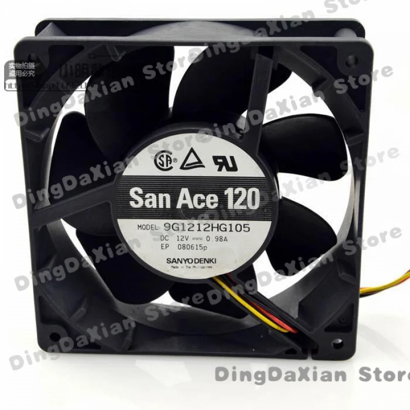 

D 1PCS For SANYO 9G1212HG105 | 120×120×38mm DC12V 0.98A 12CM 4-Pin Chassis Axial Fan