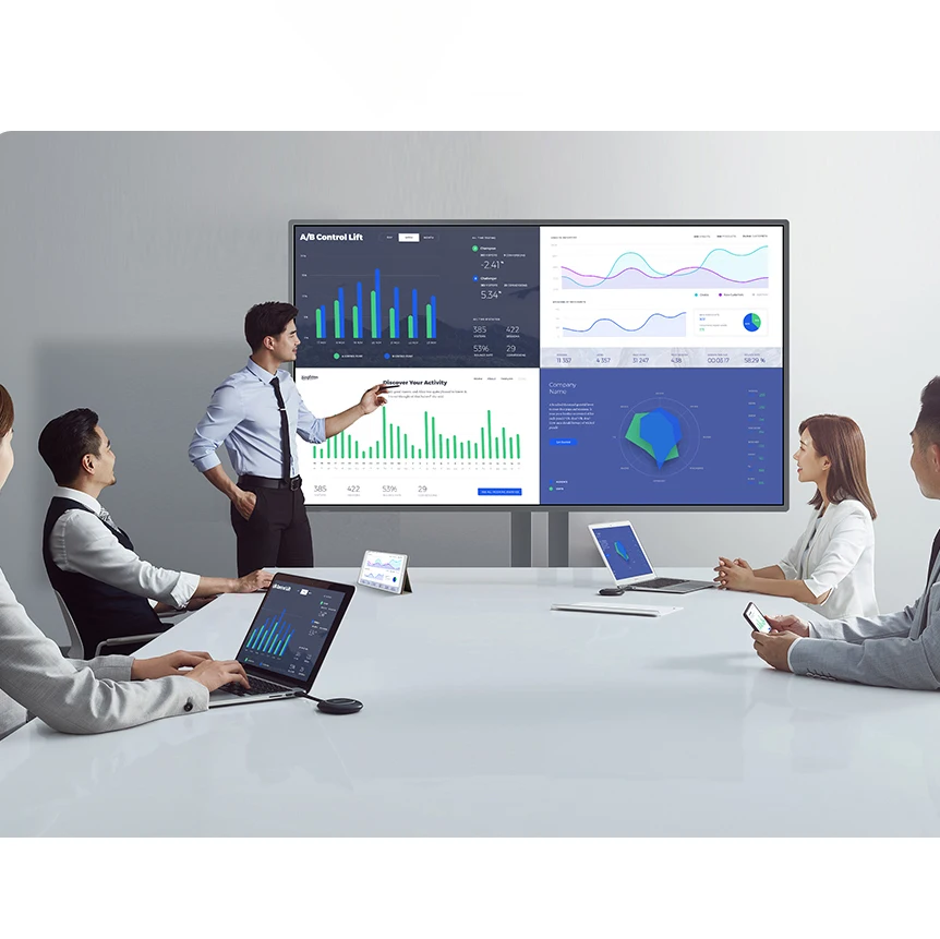 Tableau intelligent interactif LCD de 75 pouces, chariot de télévision Mobile mobile avec écran tactile multimédia, tableau blanc à écran plat interactif