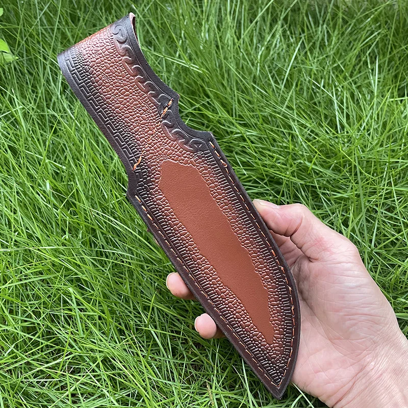 Imagem -02 - Couro Capa de Couro Lâmina Universal em Linha Reta Faca Titular Faça Você Mesmo Acessórios Suprimentos Lâmina Fixa Faca 25cm Novo