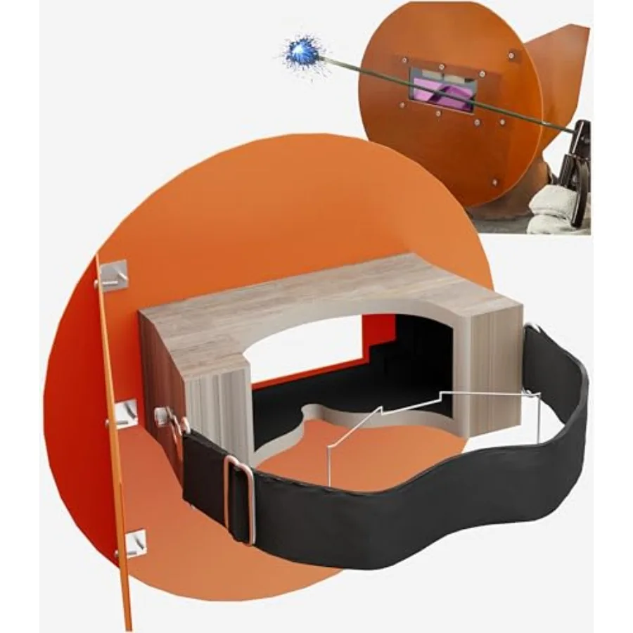 

Pancake Welding Hood for Pipeline Welders Orange phenolic Resin Pipeliner Helmet, Right or Left Hand Use Unique Design for Auto