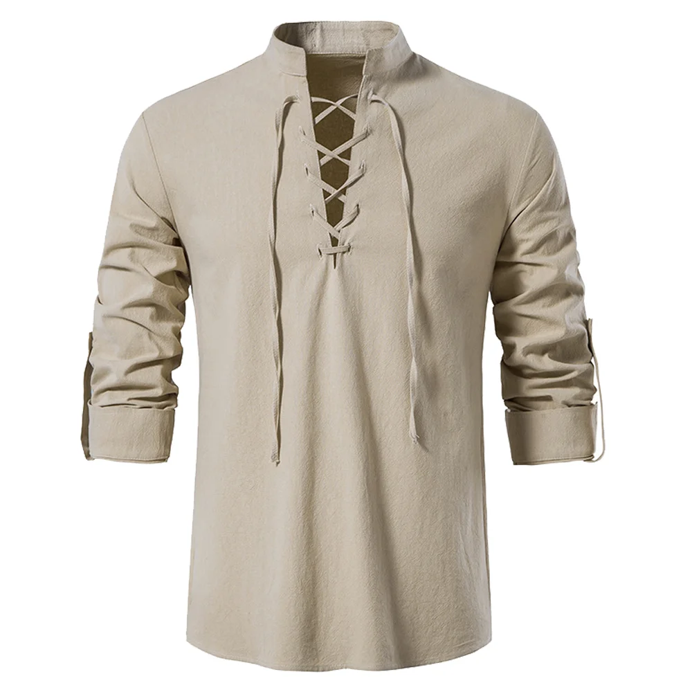 Herren-Piratenhemd, Wikinger,  – Medieval Gothic Lace Up Pirate Shirt Bewertung und Preis