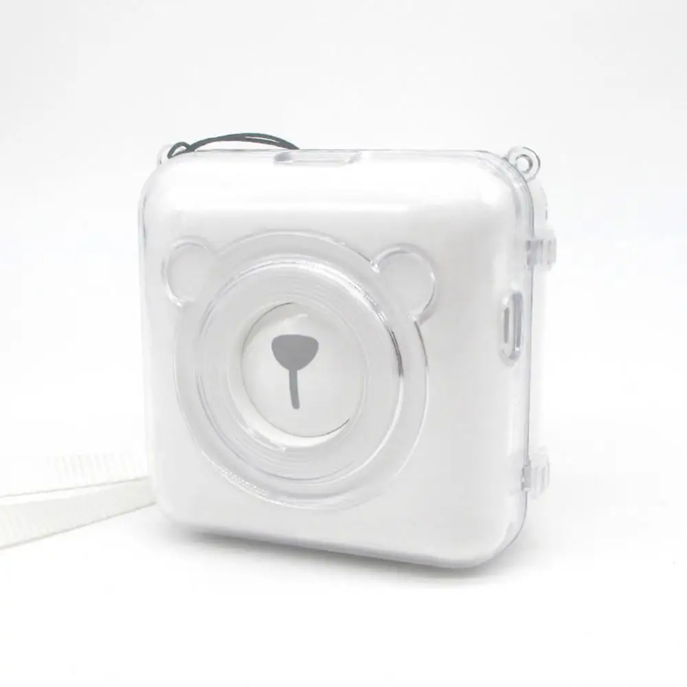 Protective Cover Transparent PC Bag Carry Case Case with Strap for Peripage Paper Photo Thermal Printer