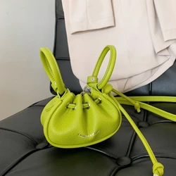 Zielony Mini Crossbody torby Trend torba siodło dla kobiet luksusowa torebka ściągana sznurkiem i torebka miękka skórzana torebka szminka etui