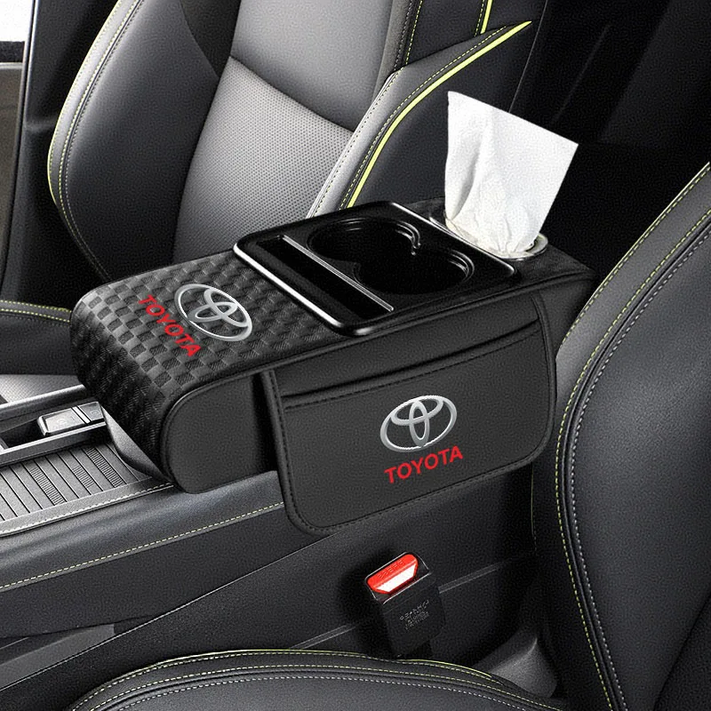

Car Armrest Cushion Cup Holder Paper Towel Bag Storage Bag for Toyota Rav4 CHR Yaris Prius Avensis Corolla Camry Highlander GR