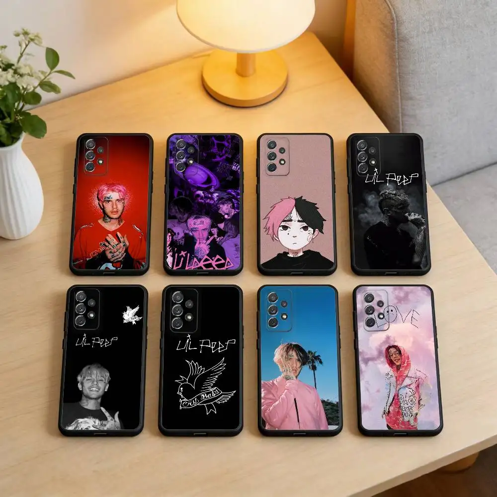 

Rapper L-Lil P-Peep Phone Case For Samsung Galaxy A73,A72,A71,A70,A53,A52,A51,Soft Silicone Black Cover