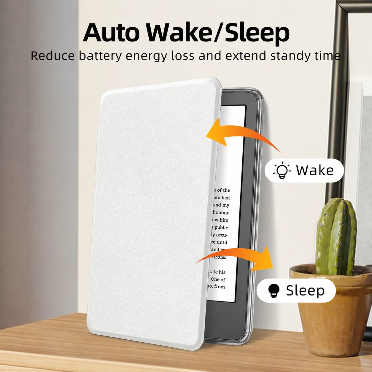 E-Reader Protective Case Compatible With Kindle 11th Gen 2022, 2024 Kindle Paperwhite 12th Gen And Paperwhite 11th Gen, Auto Sleep/Wake Cover With Hand Strap And Clear Back Shell