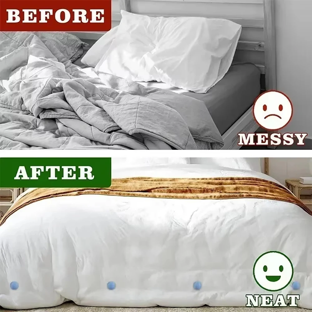 10/30Pcs Mushroom Duvet Cover Fastener Anti-Slip Quilt Holder Bedding Comforter Clips Blanket Prevent Shifting One Button Unlock