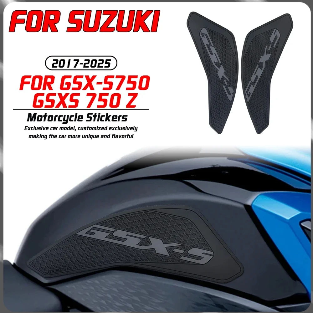

For Suzuki GSX-S750 / Z 2017-2024 motorcycle PVC anti slip and scratch resistant paint side fuel tank knee pad sticker